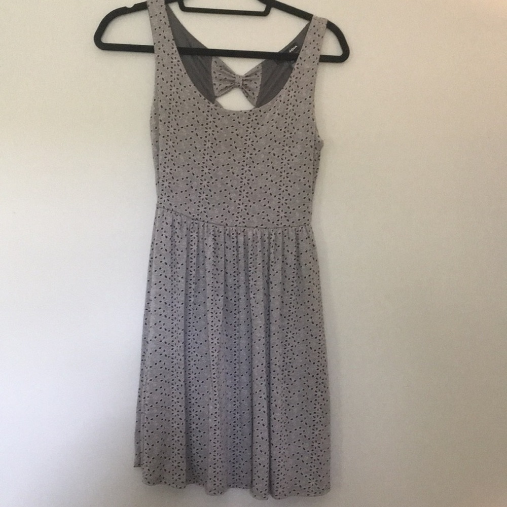 Grey eyelet detail casual sun dress
